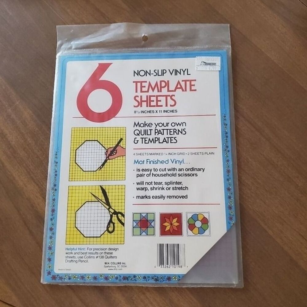 Collins Blank Plastic Template Sheet 6 ct - 198C